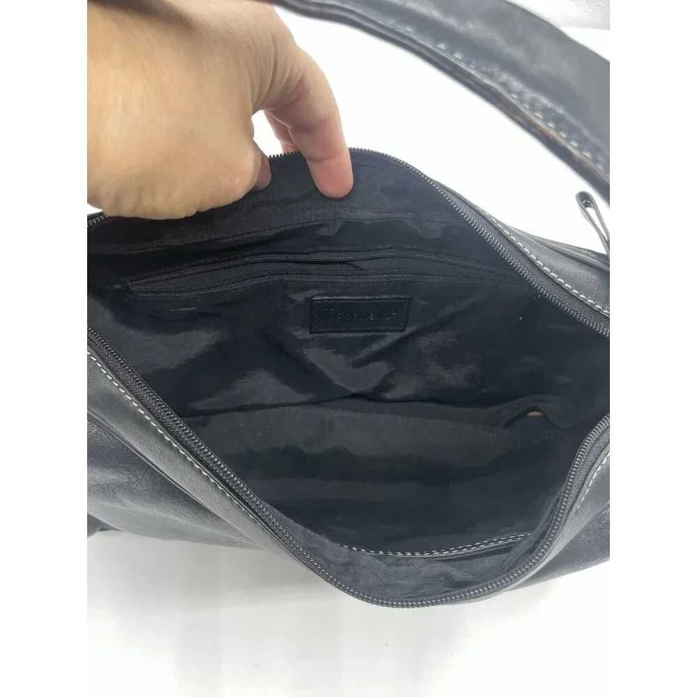 TIGNANELLO‎ black hobo shoulder bag Leather Y2K Party Casual Goth Purse